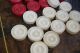 Stunning 19th Cent Chinese Bone Draughts Checkers 15 Red 13 White Backgammon Other photo 2