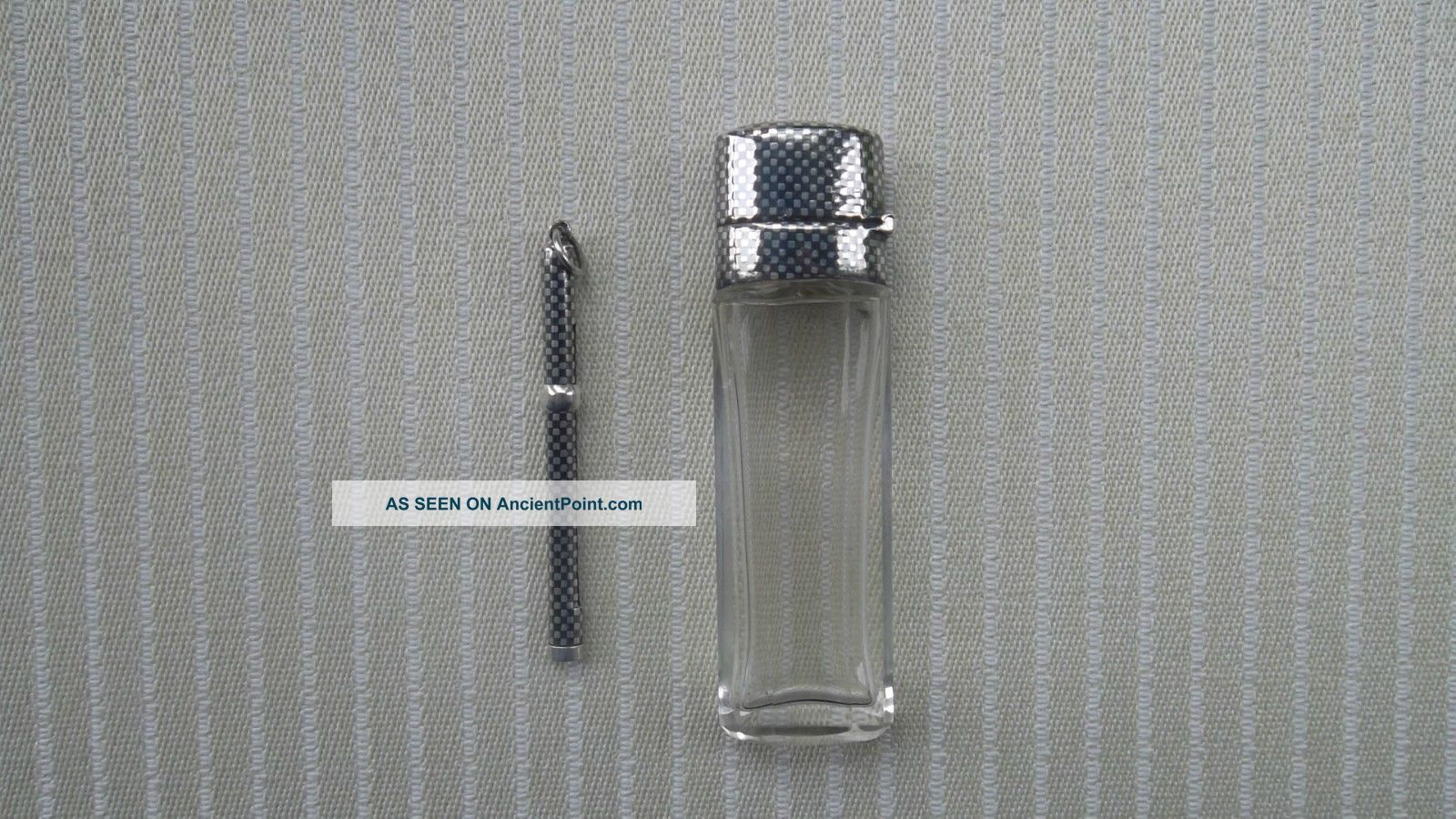 Silver Top Scent Bottle,  Matching Pencil Holder Bottles photo