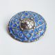 Rare Scottish Iona Silver & Blue Enamel Shield Brooch By Alexander Ritchie C1939 Brooches/ Jewellery photo 1