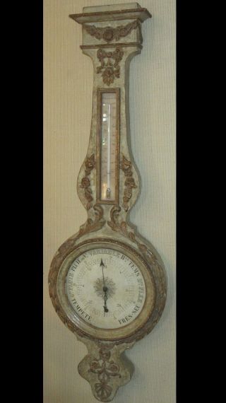 Unusual Antique 19th C Louis Xvi Style Barometer photo