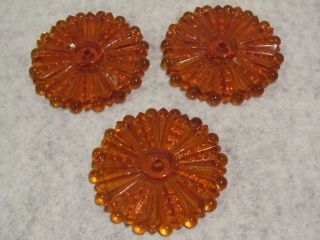 Antique Vintage Amber Glass Drapery Hardware Tie Backs Nr photo