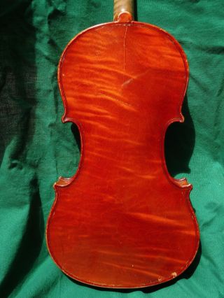 Vintage German Violin E Reinhold Schmidt Strad Model C.  1920 Flamey 1 Piece Back photo