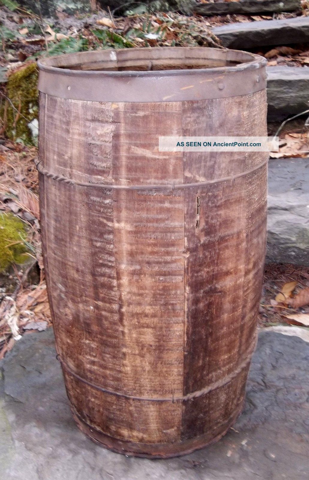 Primitive Barrel Wooden Nail Keg 