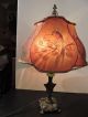 Stunning Art Deco Lamp With Jadeite & Orig Hand Painted Bird Shade Lamps photo 9