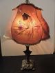Stunning Art Deco Lamp With Jadeite & Orig Hand Painted Bird Shade Lamps photo 4