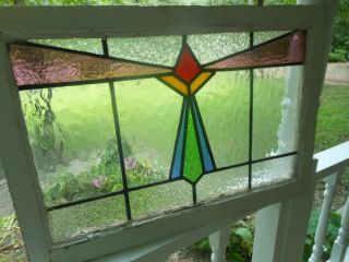 R200 Large Multi - Color English Leaded Stained Glass Window 6 Available photo
