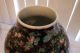 Vintage Large Chinese Hand Painted Black Porcelain Jar/ Elephant Handles/ Vases photo 3