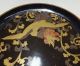 G806: Real Old Japanese Lacquer Ware Plate With Great Makie Of A Phoenix Plates photo 1