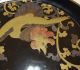G806: Real Old Japanese Lacquer Ware Plate With Great Makie Of A Phoenix Plates photo 2