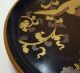G806: Real Old Japanese Lacquer Ware Plate With Great Makie Of A Phoenix Plates photo 3