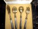 Cook: French Spoon,  Fork,  Spatula And Knife For Dessert Service Sterling Silver Flatware & Silverware photo 1
