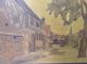 Vintage French Art Marquetry Village Scene In The Alsace Region Of France Other Antique Woodenware photo 1