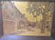 Vintage French Art Marquetry Village Scene In The Alsace Region Of France Other Antique Woodenware photo 4