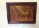 Vintage French Art Marquetry Village Scene In The Alsace Region Of France Other Antique Woodenware photo 5