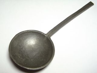 Large Dutch 17th Century Pewter Spoon With Angel Makers Mark.  (a681) photo