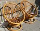 Mid - Century Modern Swivel Bamboo Rattan Hoop Pod Egg Chairs (2) Good Cond Mid-Century Modernism photo 1