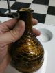 Scarce Antique Amber Glass Stars& Moon Owen ' S - Illinois Logo.  Baghdad Primitives photo 2
