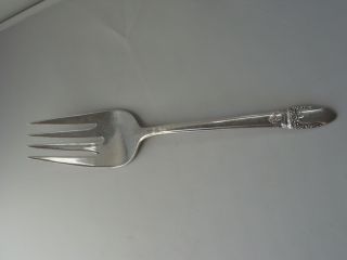 1937 Signed First Love Cold Meat Fork Rogers International Silver Art Deco photo