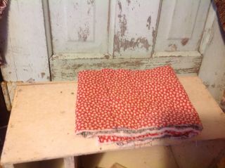 Moprimitivepast Primitive 1890s Turkey Red Quilt Fragment Stacker Quilt Calico photo