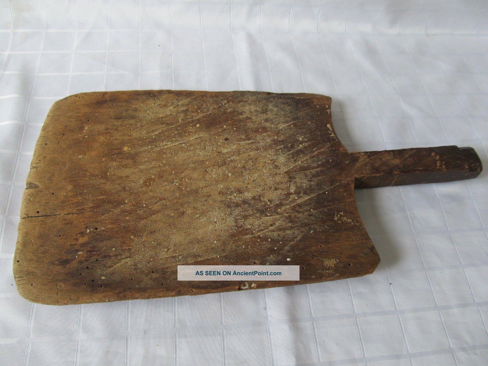 Old Antique Primitive Wooden Wood Rare Bread Cutting Board Dough Plate Primitives photo
