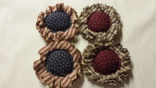 Primitive American Americana Bowl Fillers Handmade Ornies Stars And Stripes Red photo