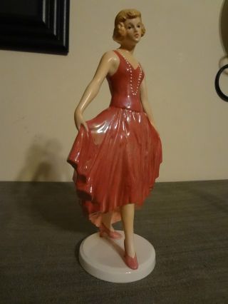 Goebel West Germany Art Deco Pink Flapper Dancer Lady Figurine photo