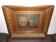 Very Old Oil Painting,  { Sailboats With A Full Moon,  Great Frame },  Is Antique Other Antique Decorative Arts photo 9