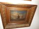 Very Old Oil Painting,  { Sailboats With A Full Moon,  Great Frame },  Is Antique Other Antique Decorative Arts photo 2