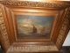 Very Old Oil Painting,  { Sailboats With A Full Moon,  Great Frame },  Is Antique Other Antique Decorative Arts photo 3