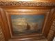 Very Old Oil Painting,  { Sailboats With A Full Moon,  Great Frame },  Is Antique Other Antique Decorative Arts photo 4