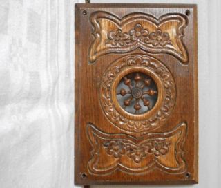 Old French Oak Carved Quimper Floral Panel Board Pediment photo