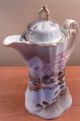 Antique Nippon Gray And Pink Floral Tea,  Coffee Or Chocolate Pot - Sh Teapots & Tea Sets photo 6