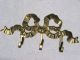 Vintage Style Solid Brass Bow Wall Hooks Hanger.  Coat/keys/hat.  Hand Made.  India Hooks & Brackets photo 1