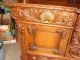 Profusely Carved Great Oak Formal Buffet Sideboard Backbar Lions Faces - 84 