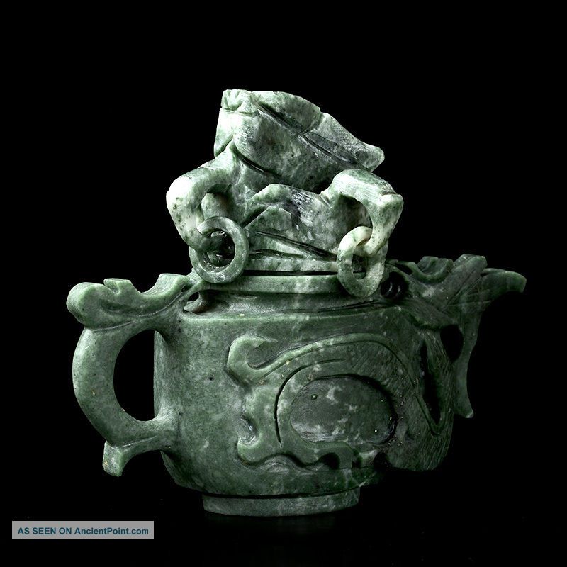 Chinese Dushan Jade Hand - Carved Dragon Incense Burner Incense Burners photo