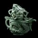Chinese Dushan Jade Hand - Carved Dragon Incense Burner Incense Burners photo 2