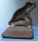 Antique Cast Iron Bronze Patina Leaping Frog On Lily Pad Metal Doorstop N/r. Other Antique Architectural photo 2