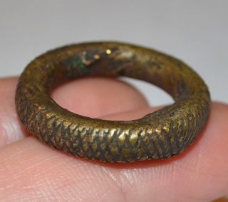 Antique Yoruba Lost Wax Casted Brass Ring,  Old African Currency,  Nigeria Africa photo