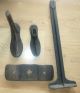 Antique Vtg.  Cast Iron Shoemaker Cobbler Stands 2 Shoe Molds Steampunk Doorstop Industrial Molds photo 1