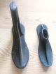 Antique Vtg.  Cast Iron Shoemaker Cobbler Stands 2 Shoe Molds Steampunk Doorstop Industrial Molds photo 2