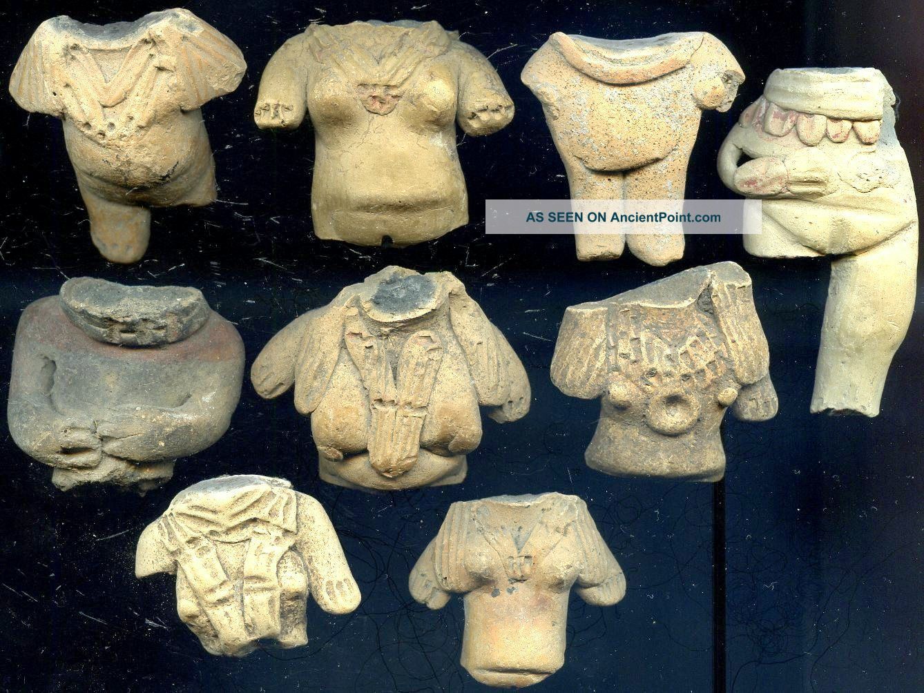 Pre - Columbian 9 Mexico Village Culture Fig.  Torsos Ca:300bc - 300ad The Americas photo
