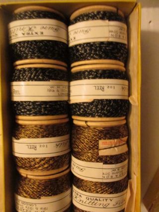1900s Pure Knitting Silk,  W H Head & Sons London.  8 Wood Reels photo