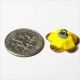 (1) Victorian Antique Venetian Lampwork Realistic Yellow Glass Flower Button Buttons photo 2