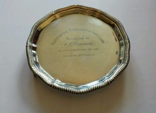 Solid Silver Card Tray 1939 London 16cm 208 Grams photo