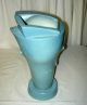 1930 ' S Era Tall Porcelain Art Deco Facial Vase With Blue Glaze - Stunning Art Deco photo 2