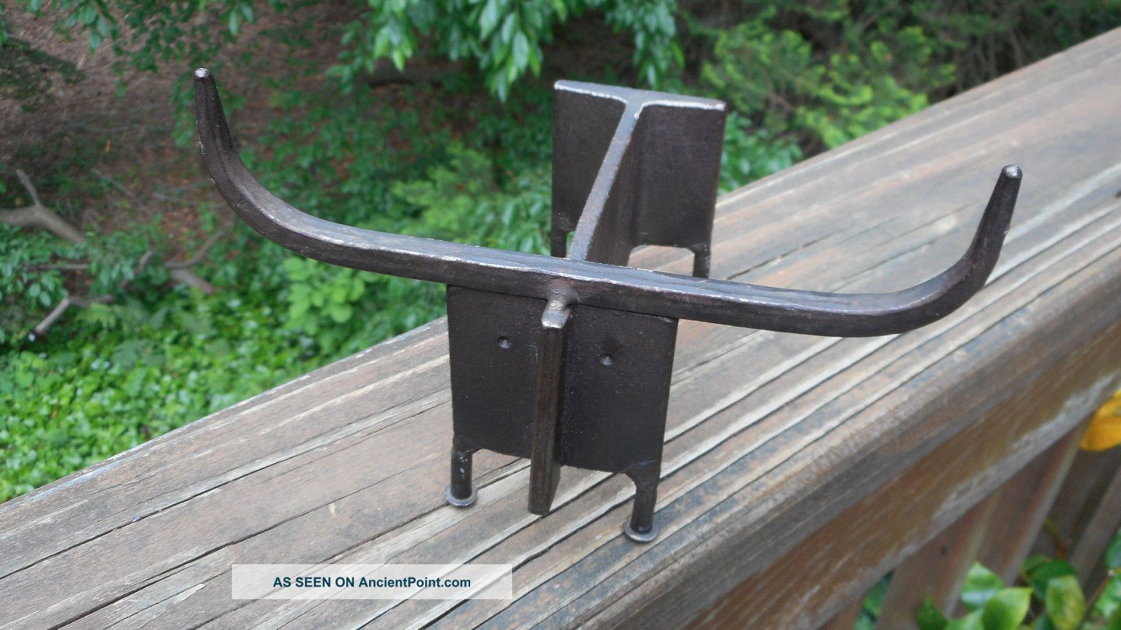 Cool Whimsical Modernist Longhorn Steer Sculpture Created In Wrought Iron Mid-Century Modernism photo