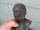 An Outstanding Unsual Creepy Antique Cast Iron Baby Crying Bust Statue Metalware Victorian photo 1
