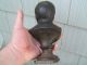 An Outstanding Unsual Creepy Antique Cast Iron Baby Crying Bust Statue Metalware Victorian photo 8