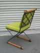 Cleo Baldon Terra Vtg Mid Century Modern Iron Oak Side Chair Eames Tony Paul Era Mid-Century Modernism photo 5