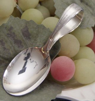 Rare 1929 Oneida Rogers Silverplate Oakland Curved Handle Baby Toddler Spoon photo